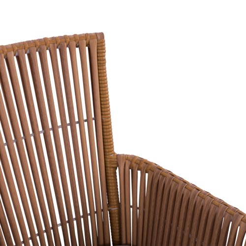 Weißer Sessel aus Rattan Geflecht in Beige