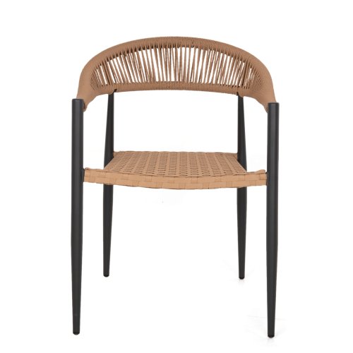 SESSEL ALUMINIUM GRAU MIT BEIGEM PE-RATTAN 56x60x78