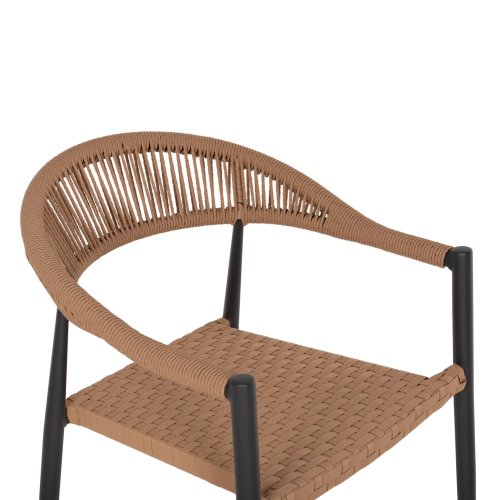 SESSEL ALUMINIUM GRAU MIT BEIGEM PE-RATTAN 56x60x78