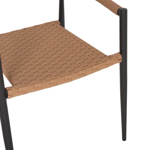 SESSEL ALUMINIUM GRAU MIT BEIGEM PE-RATTAN 56x60x78