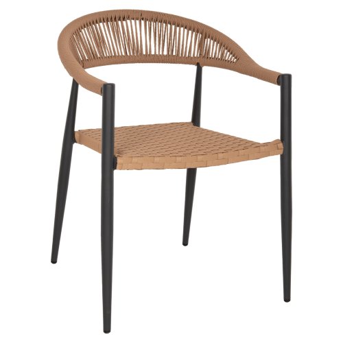 SESSEL ALUMINIUM GRAU MIT BEIGEM PE-RATTAN 56x60x78