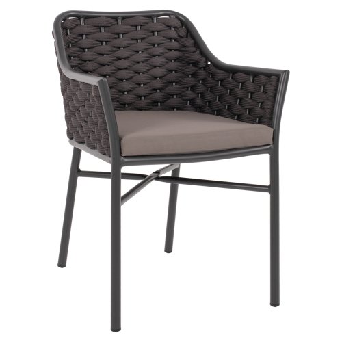 ALUMINIUMSESSEL MIT SEIL – GRAU 56x58x76cm