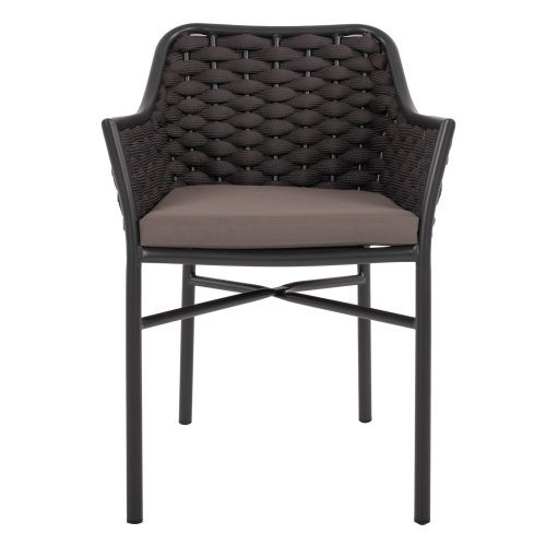 ALUMINIUMSESSEL MIT SEIL – GRAU 56x58x76cm