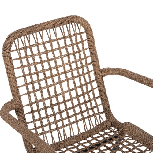 ALUMINIUMSESSEL ANTHRAZITGESTELL - BEIGES SYNTHETISCHES RATTAN 55,5x58x81Hcm