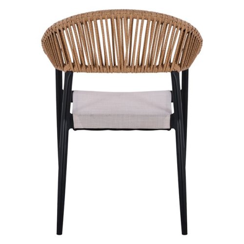 Outdoor-Sessel ,,Raina“ aus Aluminium mit Korbgeflecht in beige 56x55x76 cm.