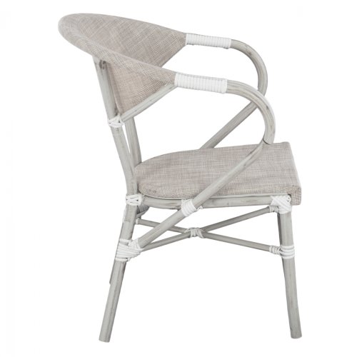 Aluminiumsessel in Bambus-Optik in Grau 57 x 57 x 83 cm