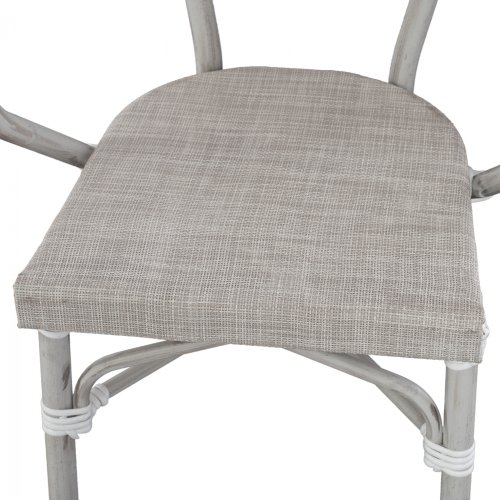 Aluminiumsessel in Bambus-Optik in Grau 57 x 57 x 83 cm