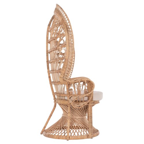 ΠΟΛΥΘΡΟΝΑ ROYAL PEACOCK RATTAN ΣΕ ΦΥΣΙΚΟ-ΜΑΞΙΛΑΡΙ ΜΠΕΖ 114x72x150Yεκ.