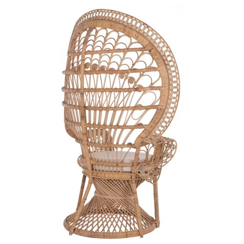 ΠΟΛΥΘΡΟΝΑ ROYAL PEACOCK RATTAN ΣΕ ΦΥΣΙΚΟ-ΜΑΞΙΛΑΡΙ ΜΠΕΖ 114x72x150Yεκ.