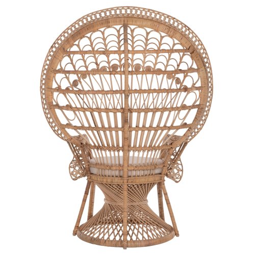 ΠΟΛΥΘΡΟΝΑ ROYAL PEACOCK RATTAN ΣΕ ΦΥΣΙΚΟ-ΜΑΞΙΛΑΡΙ ΜΠΕΖ 114x72x150Yεκ.