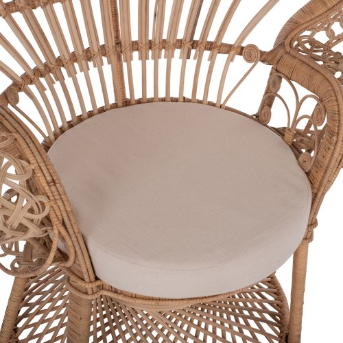 ΠΟΛΥΘΡΟΝΑ ROYAL PEACOCK RATTAN ΣΕ ΦΥΣΙΚΟ-ΜΑΞΙΛΑΡΙ ΜΠΕΖ 114x72x150Yεκ.