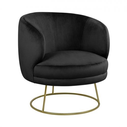 Cocktailsessel Arien in Schwarz mit goldener Basis
