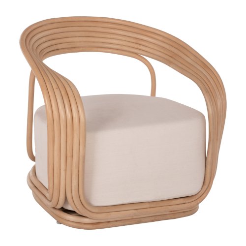 SESSEL HERZOGIN RATTAN MIT GROSSEM KISSEN 81x59x70 cm