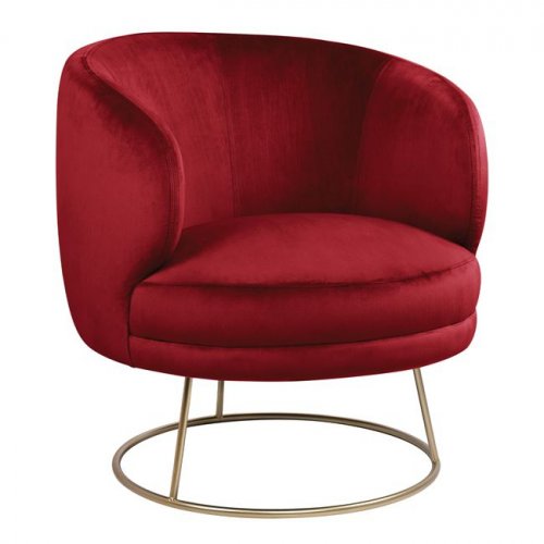 Cocktailsessel Arien in Rot mit goldener Basis