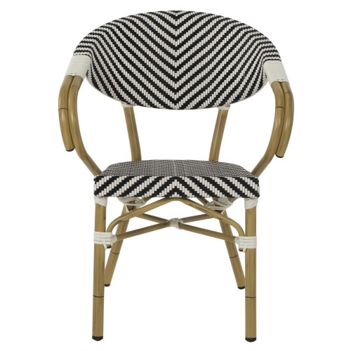 ΠΟΛΥΘΡΟΝΑ BAMBOO LOOK ΜΑΥΡΟ-ΛΕΥΚΟ 56,5x56,5x82 εκ.