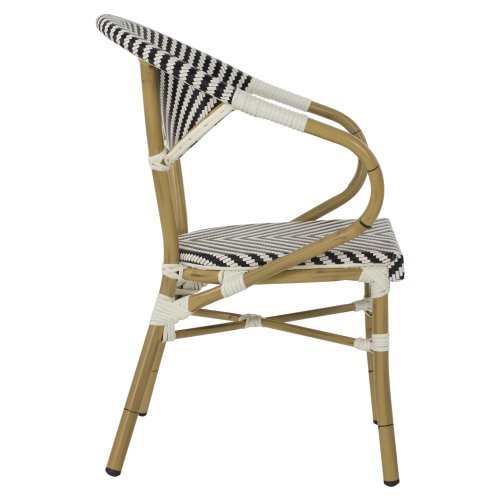 ΠΟΛΥΘΡΟΝΑ BAMBOO LOOK ΜΑΥΡΟ-ΛΕΥΚΟ 56,5x56,5x82 εκ.