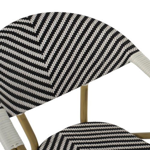 ΠΟΛΥΘΡΟΝΑ BAMBOO LOOK ΜΑΥΡΟ-ΛΕΥΚΟ 56,5x56,5x82 εκ.