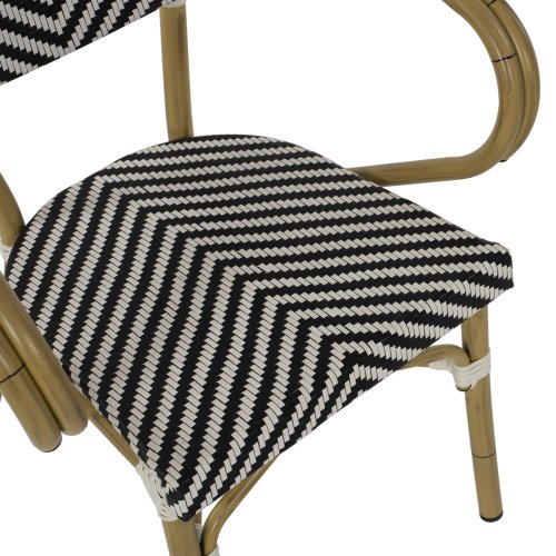 ΠΟΛΥΘΡΟΝΑ BAMBOO LOOK ΜΑΥΡΟ-ΛΕΥΚΟ 56,5x56,5x82 εκ.