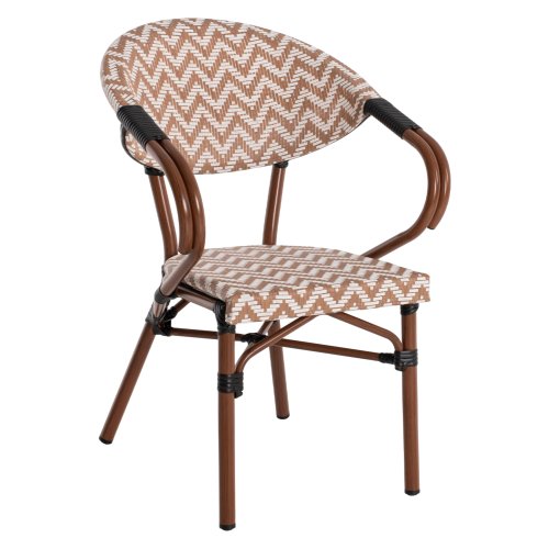 ΠΟΛΥΘΡΟΝΑ BAMBOO LOOK ΚΑΦΕ-ΛΕΥΚΟ 56,5x56,5x82 εκ.