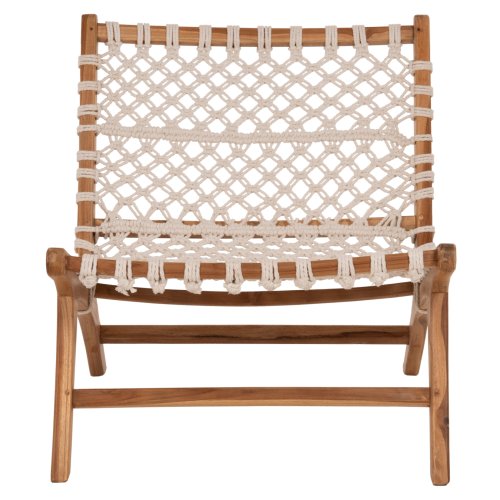 STUHL TEAKHOLZ NATUR UND SEILWEISS 65x78x68Hcm