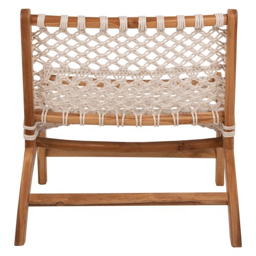 STUHL TEAKHOLZ NATUR UND SEILWEISS 65x78x68Hcm