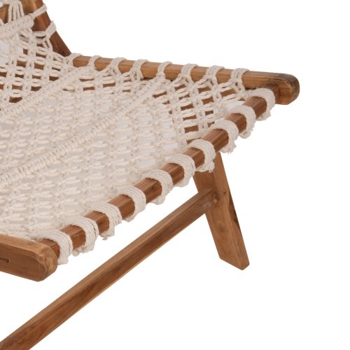 STUHL TEAKHOLZ NATUR UND SEILWEISS 65x78x68Hcm