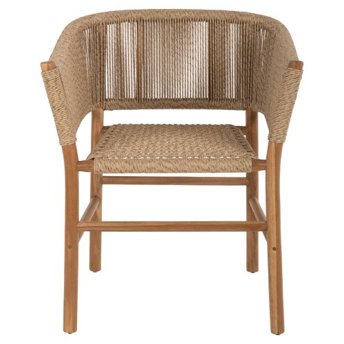 ARMCHAIR IRVINE TEAK WOOD-SYNTHETIC ROPE IN NATURAL COLOR 64x56x76Hcm