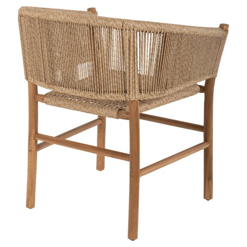 ARMCHAIR IRVINE TEAK WOOD-SYNTHETIC ROPE IN NATURAL COLOR 64x56x76Hcm