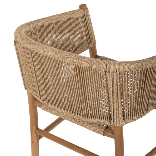 ARMCHAIR IRVINE TEAK WOOD-SYNTHETIC ROPE IN NATURAL COLOR 64x56x76Hcm
