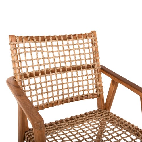 ARMCHAIR VAYA TEAK WOOD-SYNTHETIC ROPE IN NATURAL COLOR 54x59x84Hcm