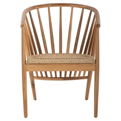 ARMCHAIR PERMAINE TEAK WOOD-SYNTHETIC ROPE IN NATURAL COLOR 60x63x82Hcm