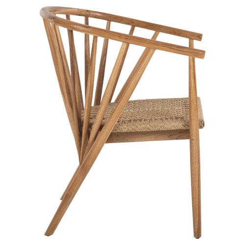 ARMCHAIR PERMAINE TEAK WOOD-SYNTHETIC ROPE IN NATURAL COLOR 60x63x82Hcm
