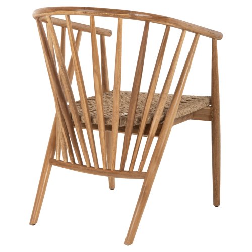 ARMCHAIR PERMAINE TEAK WOOD-SYNTHETIC ROPE IN NATURAL COLOR 60x63x82Hcm