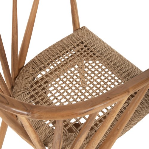 ARMCHAIR PERMAINE TEAK WOOD-SYNTHETIC ROPE IN NATURAL COLOR 60x63x82Hcm