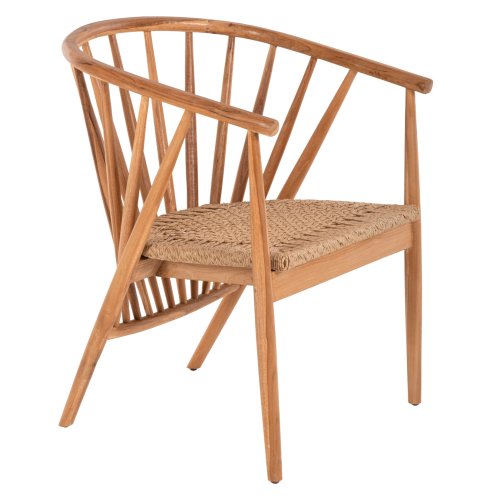 ARMCHAIR PERMAINE TEAK WOOD-SYNTHETIC ROPE IN NATURAL COLOR 60x63x82Hcm