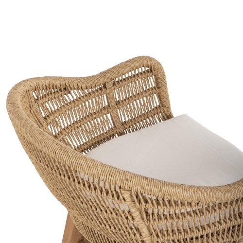 ARMCHAIR LAMORA TEAK WOOD-SYNTHETIC ROPE-CUSHION 60x61x78Hcm