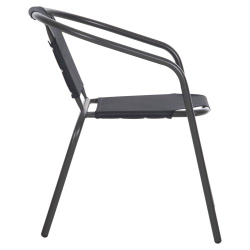 SESSEL OUTDOOR METALL & TEXTILENE IN GRAU 55x58x72Hcm