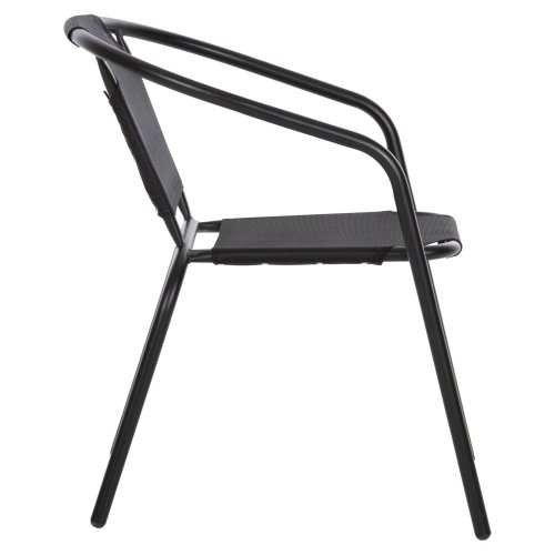 SESSEL OUTDOOR METALL & TEXTILENE IN SCHWARZ 55x58x72Hcm