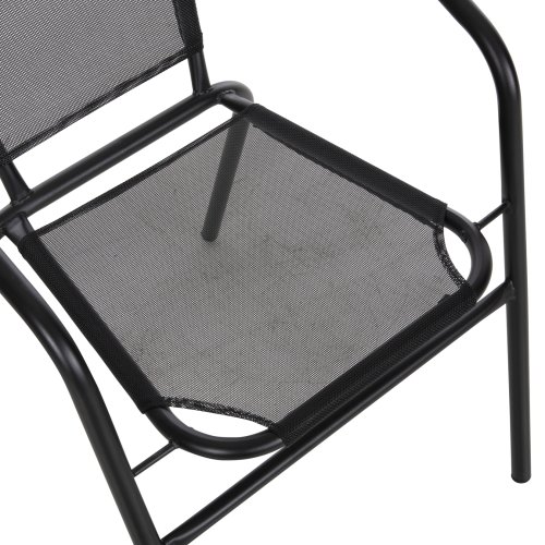 SESSEL OUTDOOR METALL & TEXTILENE IN SCHWARZ 55x58x72Hcm