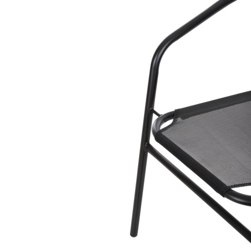 SESSEL OUTDOOR METALL & TEXTILENE IN SCHWARZ 55x58x72Hcm