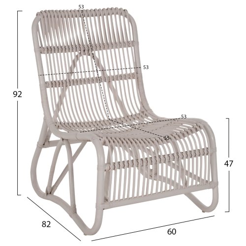 ΠΟΛΥΘΡΟΝΑ BRONNY ΕΞΩΤ.ΧΩΡΟΥ RATTAN ΣΕ ΛΕΥΚΟ ΧΡΩΜΑ 60x82x92Υ εκ.