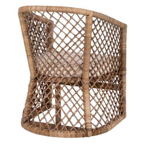 SESSEL RATTAN IN NATUR-KISSEN IN ECRU 64x68x87Hcm