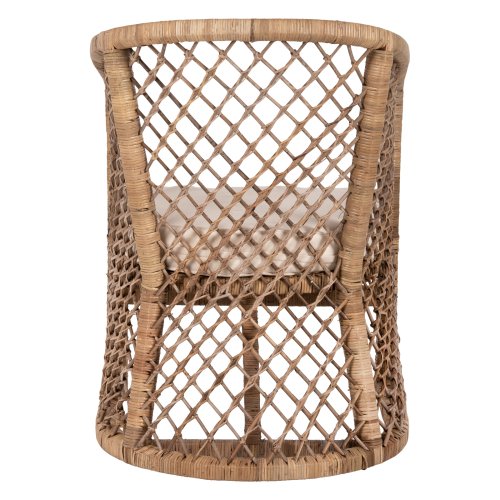 SESSEL RATTAN IN NATUR-KISSEN IN ECRU 64x68x87Hcm