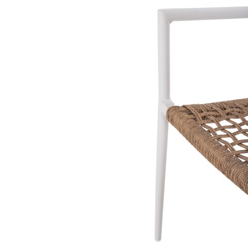 SESSEL ALUMINIUM AUS WEISSEM SYNTHETISCHEM RATTAN IN NATURAL 55,5x55x84Hcm