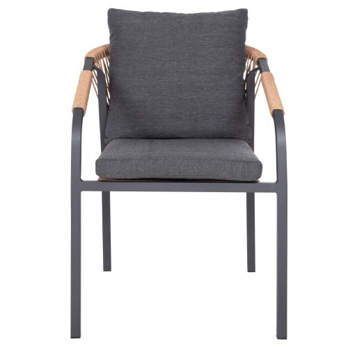 SESSEL AUS CARBON ALUMINIUM & KISSEN-BRAUN PERATTAN 57x61x75cm.