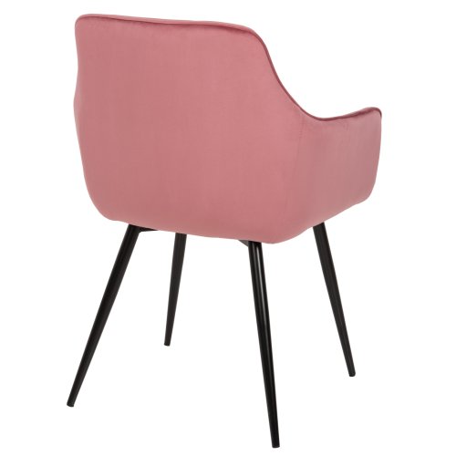 LATRELL SESSEL ROSE SAMT & SCHWARZE METALLBEINE 55x57x84cm
