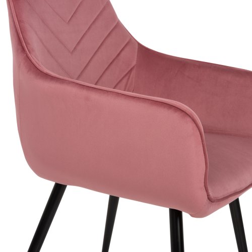 LATRELL SESSEL ROSE SAMT & SCHWARZE METALLBEINE 55x57x84cm
