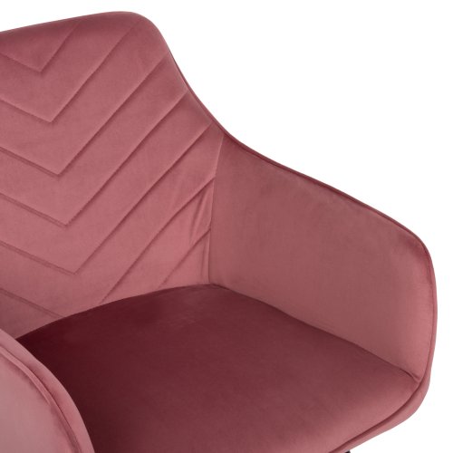 LATRELL SESSEL ROSE SAMT & SCHWARZE METALLBEINE 55x57x84cm