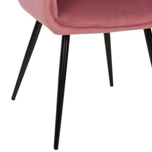 LATRELL SESSEL ROSE SAMT & SCHWARZE METALLBEINE 55x57x84cm