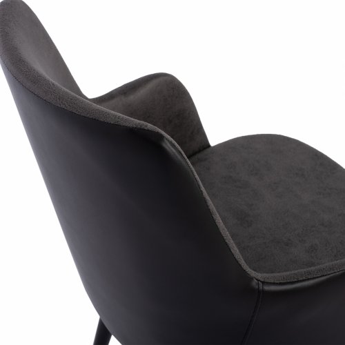 ELEANORA ARMCHAIR WITH GRAY NUBUK FABRIC WITH WOODEN LEGS 50x63x91 cm